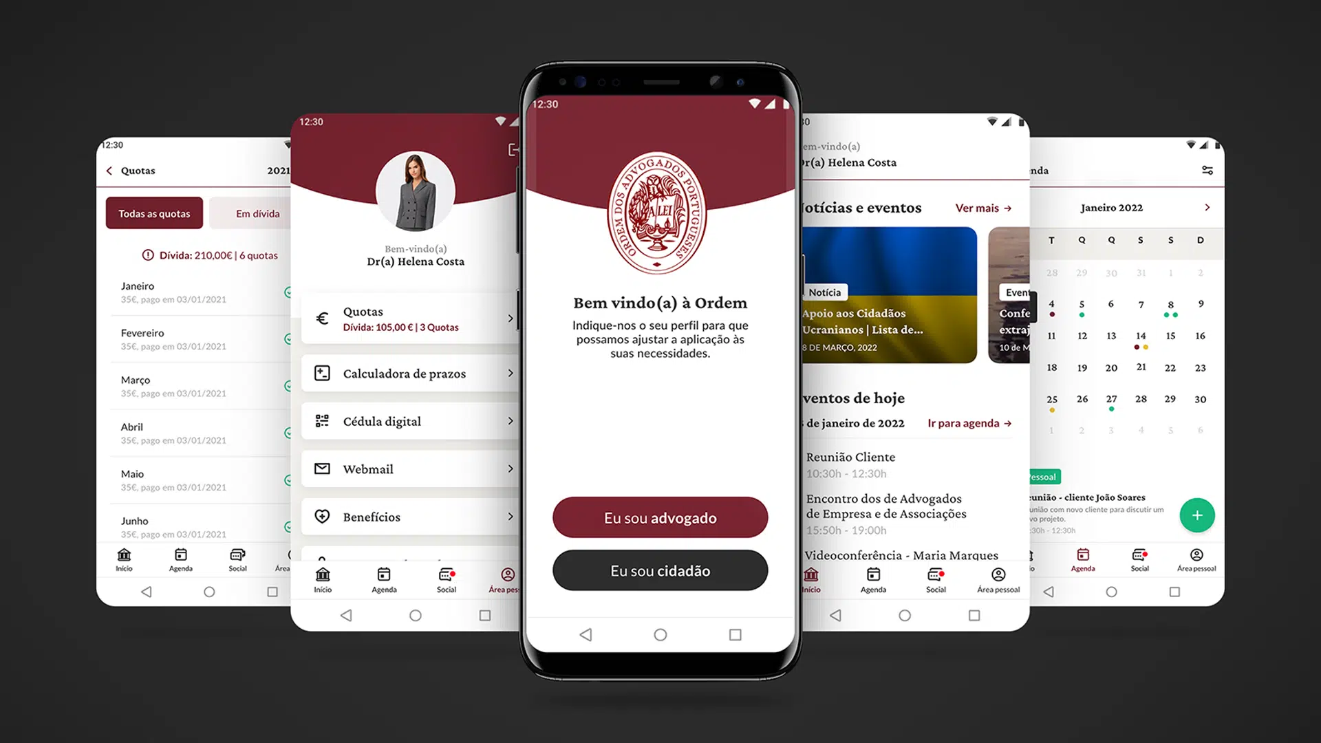 Portuguese Bar Association App Mockup